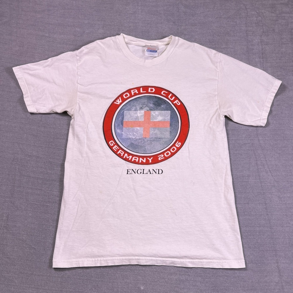 Hanes World Cup Germany 2006 England Graphic Tee Mens M White Cotton